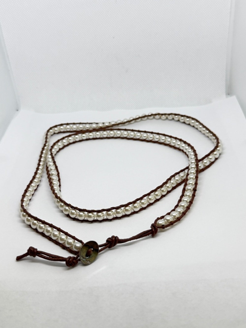 Chan Luu Wrap Pearl and Leather Bracelet